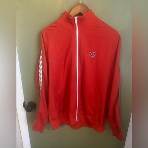 VINTAGE Fred Perry Classic 70s-style Track Jacket in Mod Red - Mens XXL